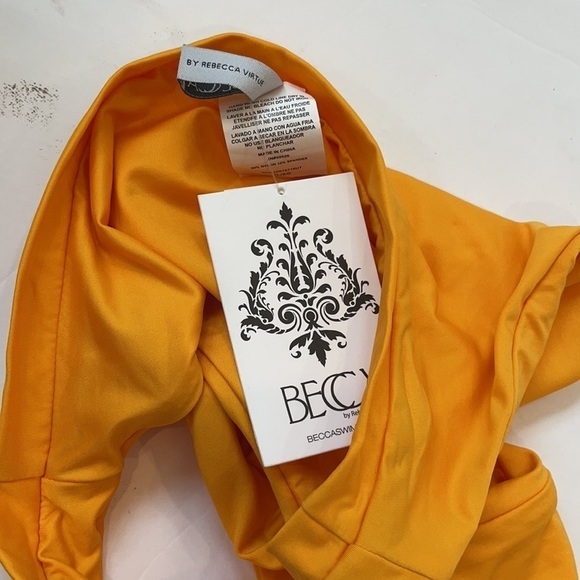 Becca By Rebecca Virtue Marigold yellow high waisted bikini bottoms L/XL NWT - Picture 3 of 5